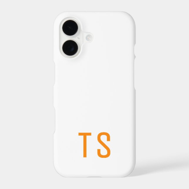 Minimal Modern Initial Monogram Simple Orange (Back)