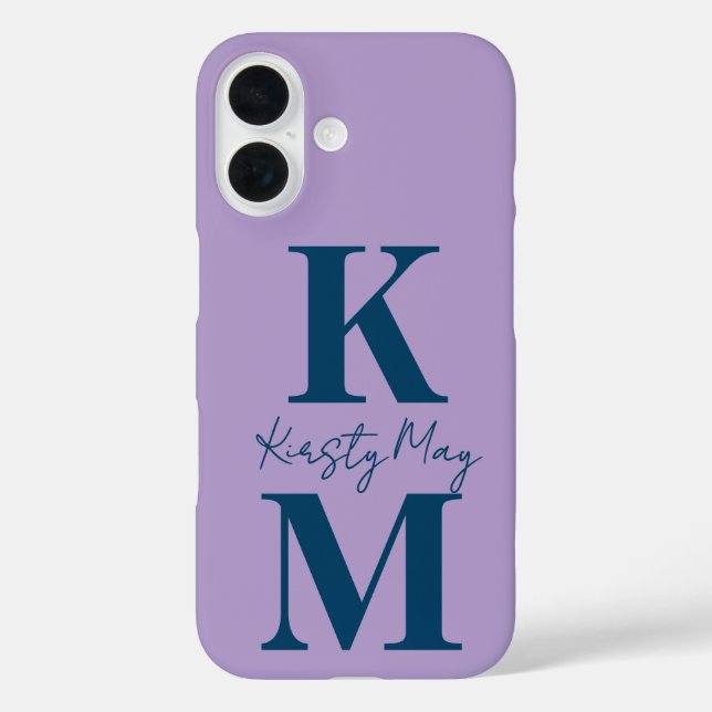 Minimal Modern Initials Name Personalise Case-Mate iPhone Case (Back)