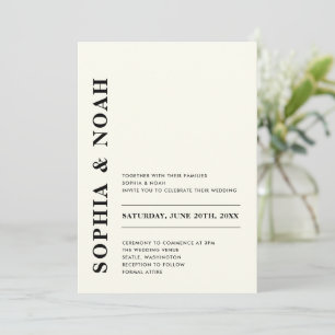 Minimal Modern Ivory Elegant Wedding Invitation