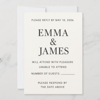 Minimal Modern Ivory RSVP Card