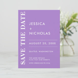 Minimal Modern Lavender Elegant Wedding Save The Date