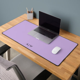 Minimal Modern Lavender Monogram Initials Office Desk Mat