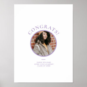 Minimal Modern Lavender Photo Graduation Autograph Poster