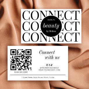 Minimal Modern Let's Connect QR Code Social Media Business Card