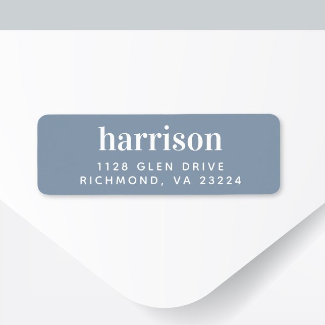 Minimal Modern Lettering Dusty Blue Return Address Label (Creator Uploaded)