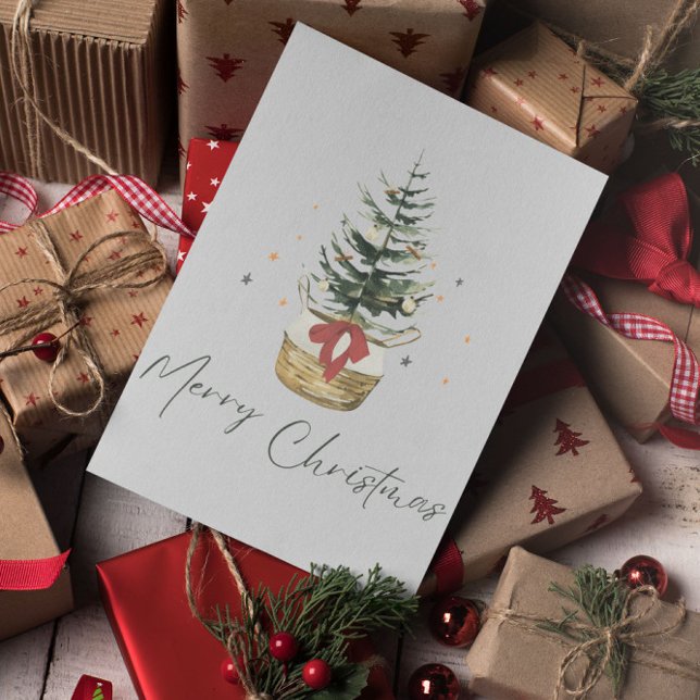 Minimal Modern Merry Christmas Postcard (Creator Uploaded)
