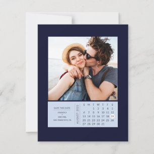 Minimal Modern Mini Calendar Save the Date Photo