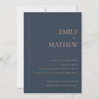 MINIMAL MODERN NAVY RUST TYPOGRAPHY COUPLES SHOWER