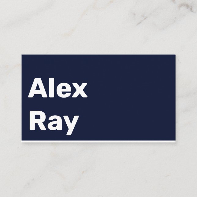 Minimal Modern Navy White Business Card (Front)
