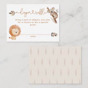 Minimal Modern Neutral Safari Animal Baby Shower Enclosure Card