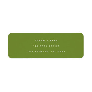 Minimal Modern Olive Green Wedding Return Address Label