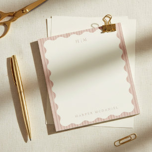 Minimal Modern Personalized Blush Notepad 