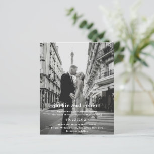 Minimal Modern Photo Budget Wedding Invitation
