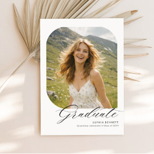 Minimal Modern Photo Graduation Announcement Postcard