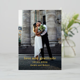 Minimal Modern Photo Wedding Thank You Card