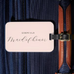Minimal modern pink custom maid of honour  luggage tag<br><div class="desc">Elegant pink maid of honour luggage tag.</div>