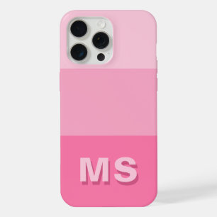 Minimal Modern Pink Initial Monogram iPhone 15 Pro Max Case