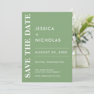 Minimal Modern Pistachio Elegant Wedding Save The Date