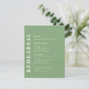 Minimal Modern Pistachio Rehearsal Dinner Elegant Invitation