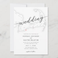 Minimal Modern Popponesset Inn Map Wedding