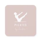 Minimal Modern Powder Pink Female Logo Pilates 