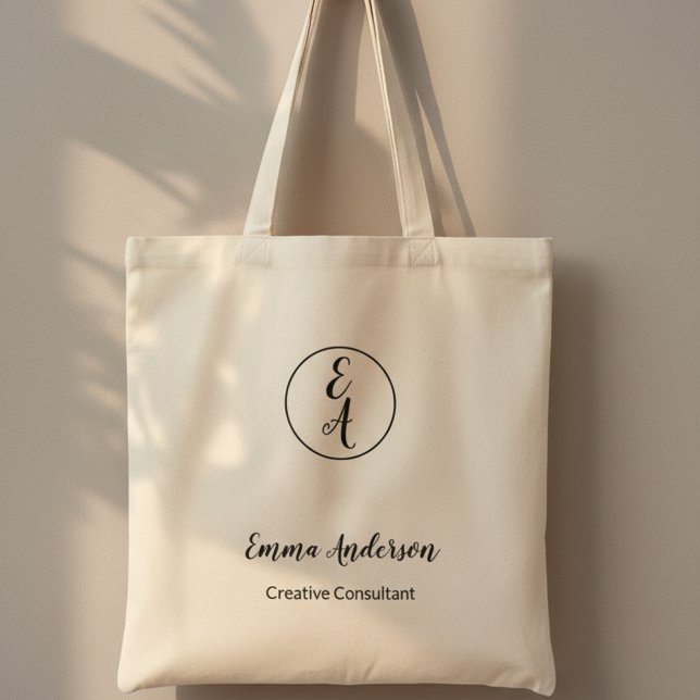 Minimal Modern Professional Monogram Tote Bag (Creator Uploaded)