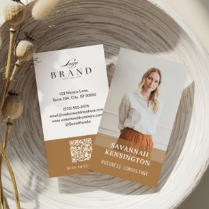 Minimal Modern Professional Photo Company Logo QR Business Card