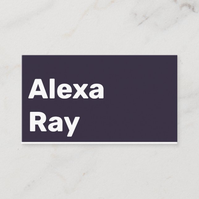 Minimal Modern Purple White Business Card (Front)