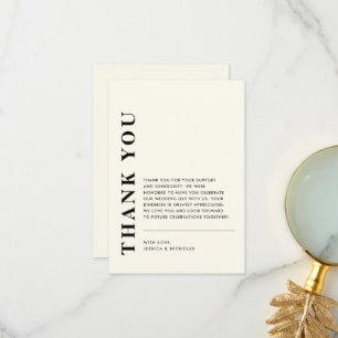 Minimal Modern QR Code Elegant Wedding Thank You Card
