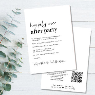 Minimal Modern QR Code Wedding Reception Announcement