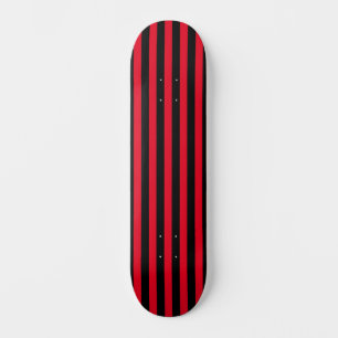 Minimal Modern Red and Black Striped  Skateboard