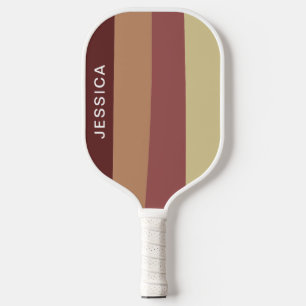 Minimal Modern Red Retro Stripes Pickleball Paddle