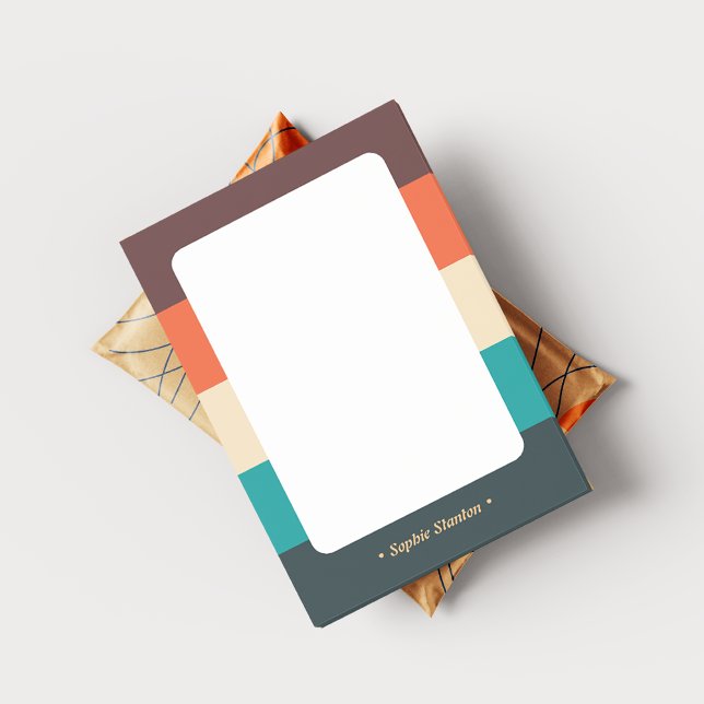Minimal Modern Retro Abstract Script Colorblocked Post-it Notes (Creator Uploaded)