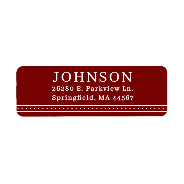 Minimal Modern Return Address Labels (Front)