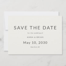 Minimal Modern Save the Date with Monogram