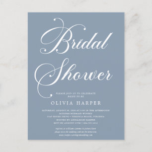 Minimal Modern Script Bridal Shower Invitation Postcard
