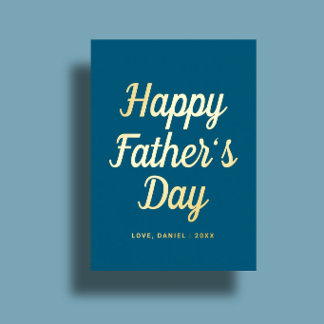 Minimal Modern Script Custom Father's Day Foil Greeting Card