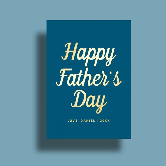 Minimal Modern Script Custom Father's Day Foil Greeting Card (Creator Uploaded)
