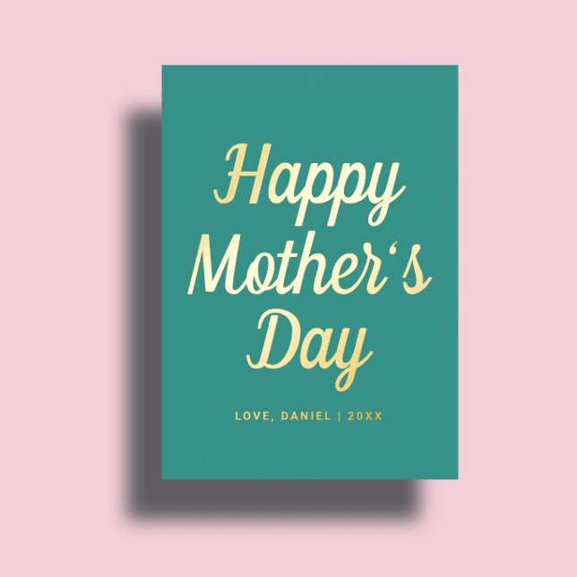 Minimal Modern Script Custom Mother's Day Foil Greeting Card (Creator Uploaded)