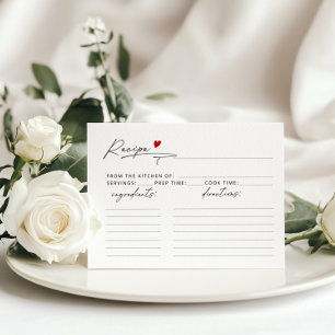 Minimal Modern script heart Bridel Shower Recipe