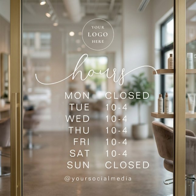 Minimal Modern Script Opening Hours Business Logo (Creator Uploaded)
