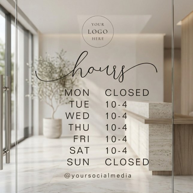 Minimal Modern Script Opening Hours Business Logo (Creator Uploaded)
