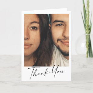 Minimal Modern Script Personalised Message   Photo Thank You Card