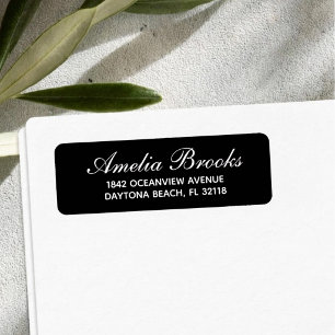 Minimal Modern Script Return Address Custom Label