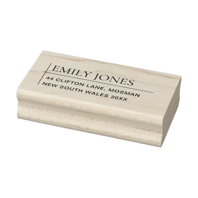 MINIMAL MODERN SIMPLE BOLD TYPOGRAPHY ADDRESS RUBBER STAMP (Stamp)