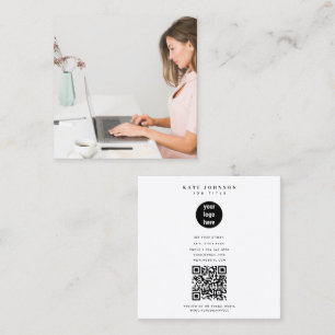 Minimal Modern Simple Business Logo Photo Square Business Card