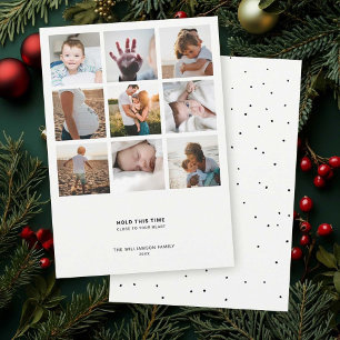 Minimal Modern   Simple Elegant Chic Photo Collage Holiday Card