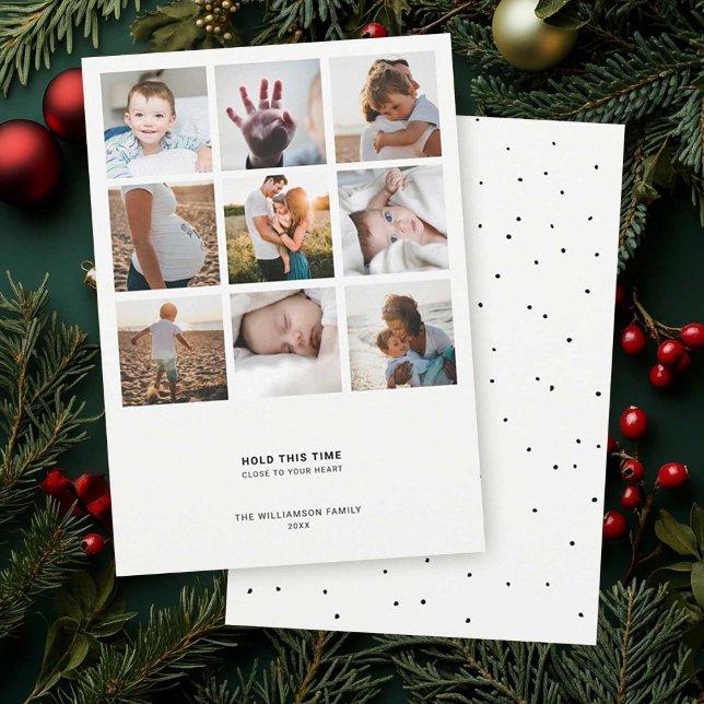Minimal Modern | Simple Elegant Chic Photo Collage Holiday Card (Creator Uploaded)