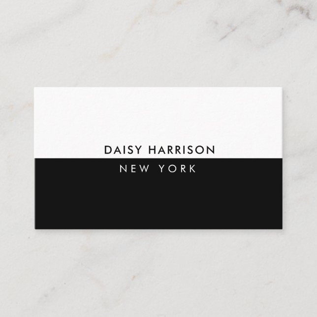 Minimal Modern Simple Luxury Black and White Business Card (Front)