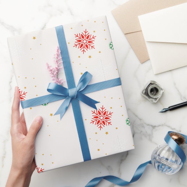 Minimal Modern Simple Star Pattern Christmas Wrapping Paper (Gifting)